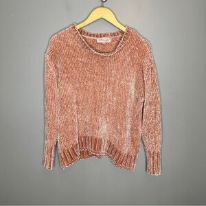 Philosophy knit velour scoop neck sweater